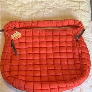 FP Movement by Free People Quilted Orange “Hot Coral” Shoulder Bag Carryall